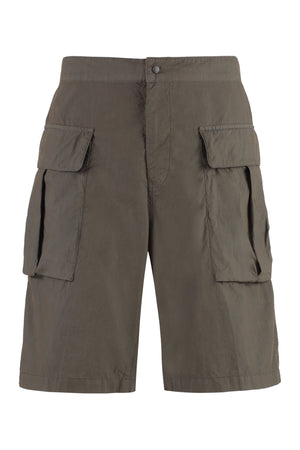 Cotton cargo bermuda shorts-0
